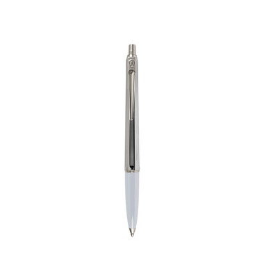 Kugelschreiber Epoca Chrome weiß Schreibfarbe blau, 