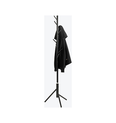 Kleiderständer 52526 schwarz Metall 8 Haken 48,0 x 173,0 cm 