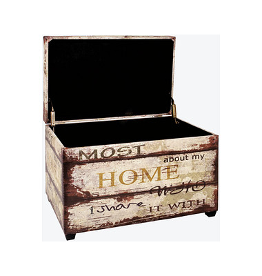Sitztruhe 52922 Motiv Schriftzug Holz 58,0 cm 