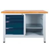 Werkbank lichtgrau, anthrazitgrau 4 Schubladen 120,0 x 60,0 x 84,0 cm 