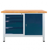 Werkbank lichtgrau, anthrazitgrau 4 Schubladen 120,0 x 60,0 x 84,0 cm 