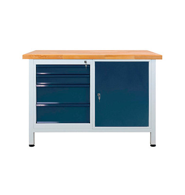 Werkbank lichtgrau, anthrazitgrau 4 Schubladen 120,0 x 60,0 x 84,0 cm 