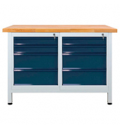 Werkbank lichtgrau, anthrazitgrau 8 Schubladen 120,0 x 60,0 x 84,0 cm 