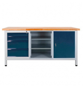 Werkbank lichtgrau, anthrazitgrau 4 Schubladen 170,0 x 60,0 x 84,0 cm 