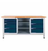 Werkbank lichtgrau, anthrazitgrau 7 Schubladen 170,0 x 60,0 x 84,0 cm 