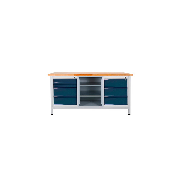4050049437370 - Werkbank lichtgrau anthrazitgrau 7 Schubladen 1700 x 600 x 840 cm 4050049437370 ADB 4050049437370 - Werkbank lichtgrau anthrazitgrau 7 Schubladen 1700 x 600 x 840 cm 4050049437370 ADB
