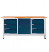 Werkbank lichtgrau, anthrazitgrau 6 Schubladen 170,0 x 60,0 x 84,0 cm 