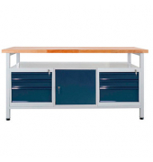 Werkbank lichtgrau, anthrazitgrau 6 Schubladen 170,0 x 60,0 x 84,0 cm 