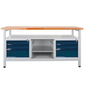 Werkbank lichtgrau, anthrazitgrau 6 Schubladen 170,0 x 60,0 x 84,0 cm 