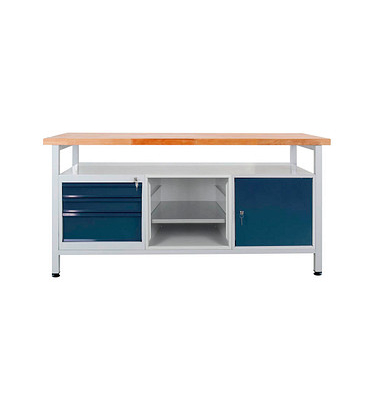 Werkbank lichtgrau, anthrazitgrau 3 Schubladen 170,0 x 60,0 x 84,0 cm 