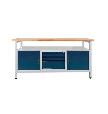Werkbank lichtgrau, anthrazitgrau 3 Schubladen 170,0 x 60,0 x 84,0 cm 