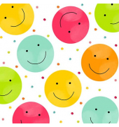 Motivservietten Atelier 1211-22001 / Happy Smileys, 3-lagig, 33x33cm
