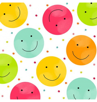 Motivservietten Atelier 1211-22001 / Happy Smileys, 3-lagig, 33x33cm