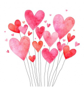 Motivservietten Avantgarde 1211-22034, mehrfarbig / Lovely Hearts, 3-lagig, 33x33cm