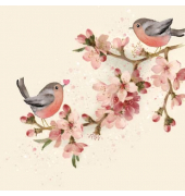 Motivservietten Atelier 1211-24006 / Cherry Blossom Love, 3-lagig, 33x33cm