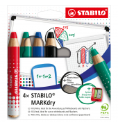 Boardmarker MARKdry, 648/4, Etui, rot, blau, gr&uuml;n, schwarz, 1-10mm Kegel