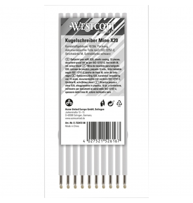 Kugelschreibermine X20 E-733472 00, schwarz, 1mm, Standardmine