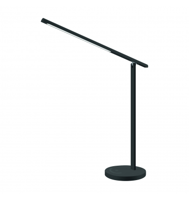 LED-Schreibtischlampe Halo, schwarz, mit Standfuß, dimmbar