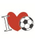 Motivservietten 206154, mehrfarbig / Fu&szlig;ball/Herz, 3-lagig, 33x33cm