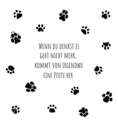 Motivservietten 206175, schwarz/wei&szlig; / Tierpfoten, 3-lagig, 33x33cm