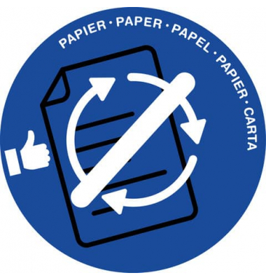 1009340141 Papierkorb Deckel Papier blau