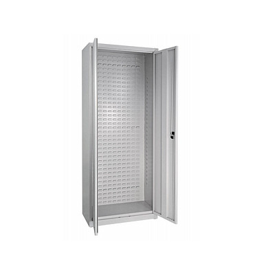 Stahlschrank 40521 lichtgrau 78,0 x 38,0 x 193,0 cm, aufgebaut 
