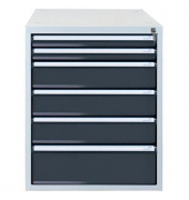 Schubladenbox  anthrazit 51526, mit 6 Schubladen 