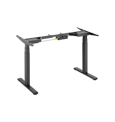 Schreibtischgestell, elektrisch höhenverstellbar, 62-128cm (H), 100-170x75cm (BxT), T-Fuß-Gestell, schwarz