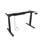 Schreibtischgestell, elektrisch höhenverstellbar, 62-128cm (H), 100-170x75cm (BxT), T-Fuß-Gestell, schwarz