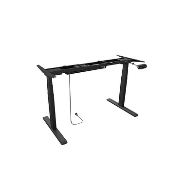 Schreibtischgestell, elektrisch höhenverstellbar, 62-128cm (H), 100-170x75cm (BxT), T-Fuß-Gestell, schwarz
