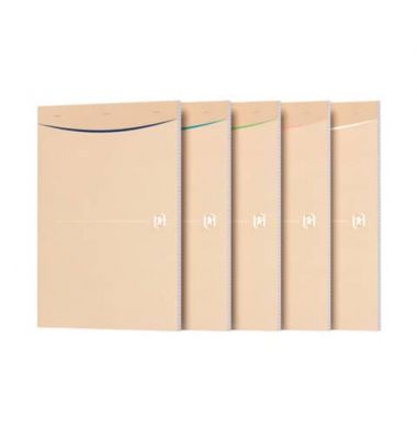 Notizblock 400155719, kariert / Lineatur 22, A4, beige, 80 Blatt