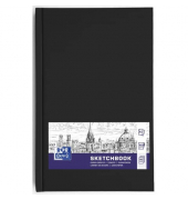 Notizbuch 400152622, Sketchbook, schwarz, A5, blanko, 100g, 96 Blatt / 192 Seiten