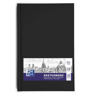 Notizbuch 400152622, Sketchbook, schwarz, A5, blanko, 100g, 96 Blatt / 192 Seiten