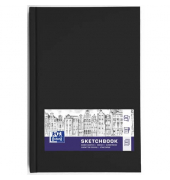 Notizbuch 400152626, Sketchbook, schwarz, A6, blanko, 100g, 96 Blatt / 192 Seiten