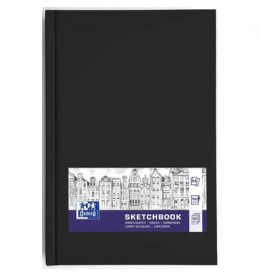 Notizbuch 400152626, Sketchbook, schwarz, A6, blanko, 100g, 96 Blatt / 192 Seiten