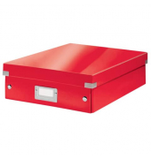 Archivbox Click & Store 6058-00-26, A4, rot, innen 33,5x26,5x9cm (TxBxH), Graukarton mit PP-Folie laminiert