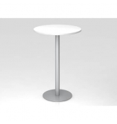 Stehtisch VSTH08/W/S 111,6cm (H), Ø 80cm (BxT), rund, weiß / silber