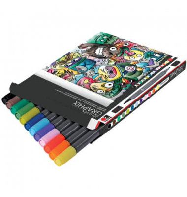 Faserschreiber Aquarell Pen 12 Stück  0145 00 100 Graphix 