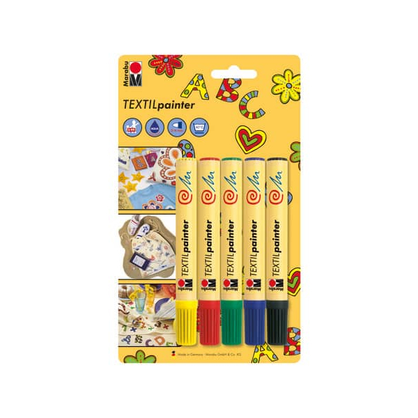 5 Stück Marabu Stoffmalstift Set 5 teilig  011700080  4007751515704 MARABU 5 Stück