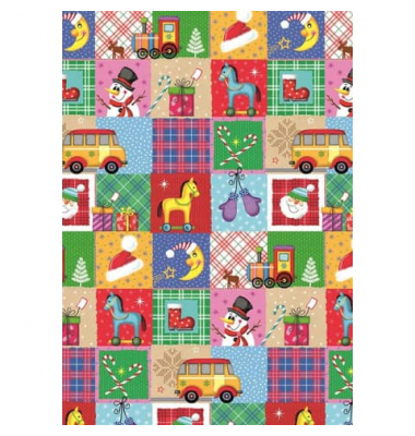 Geschenkpapier 0A92481, Kinder Weihnachten, 50cm x 250m, bunt