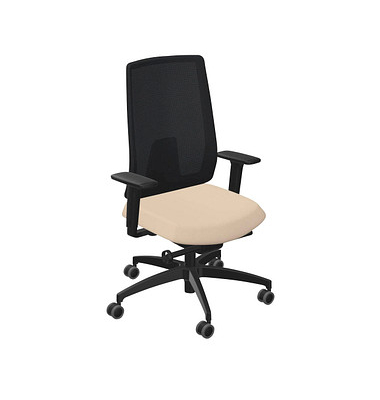 Bürostuhl Indeed mesh Stoff beige, Gestell schwarz 