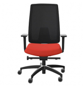 Bürostuhl Indeed mesh, schwarz/mandarine / schwarz, mit Armlehnen, bis 150kg