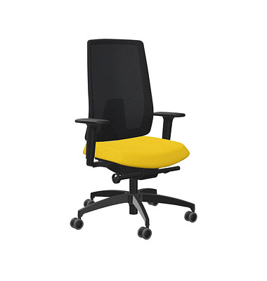 Bürostuhl Indeed mesh Stoff gelb, Gestell schwarz 