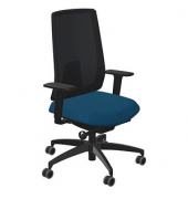 Bürostuhl Indeed mesh, schwarz/petrolgrün / schwarz, mit Armlehnen, bis 150kg