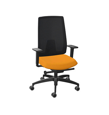 Bürostuhl Indeed mesh Stoff orange, Gestell schwarz 