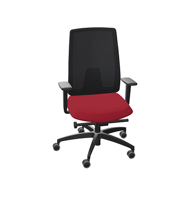 Bürostuhl Indeed mesh Stoff rot, Gestell schwarz 