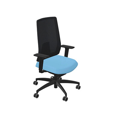 Bürostuhl Indeed mesh Stoff blau, Gestell schwarz 