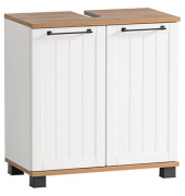 Waschtischunterschrank ohne Waschbecken Jelda 154166 eiche landhaus, weiß 59,8 x 32,6 x 62,4 cm 