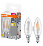 2 OSRAM LED-Lampen Base CLASSIC B40 Multipack E14 4 W klar 