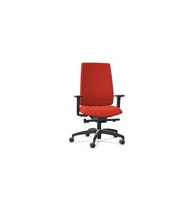 Bürostuhl Indeed operator, schwarz/mandarine / schwarz, mit Armlehnen, bis 150kg